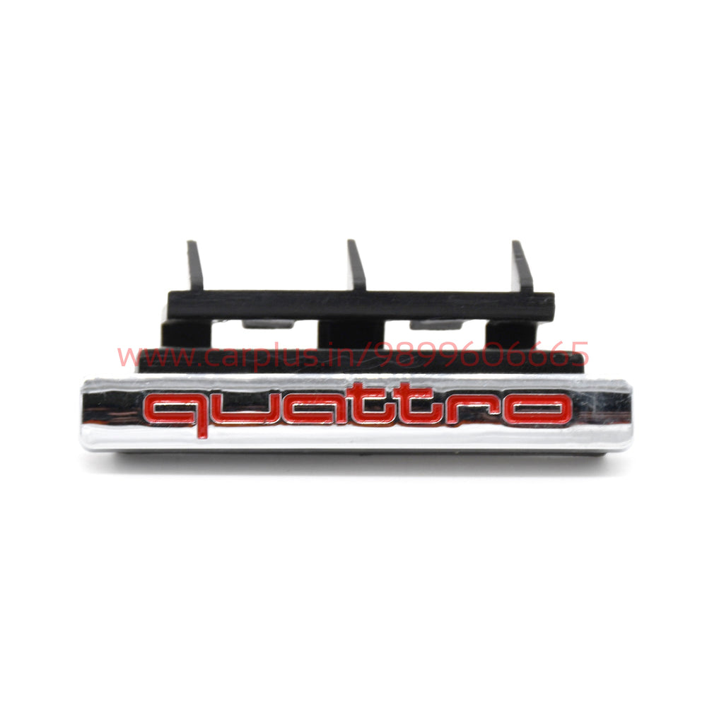 KMH Front Grill Quattro Emblem Silver With Red-BADGES-KMH-BADGES-CARPLUS