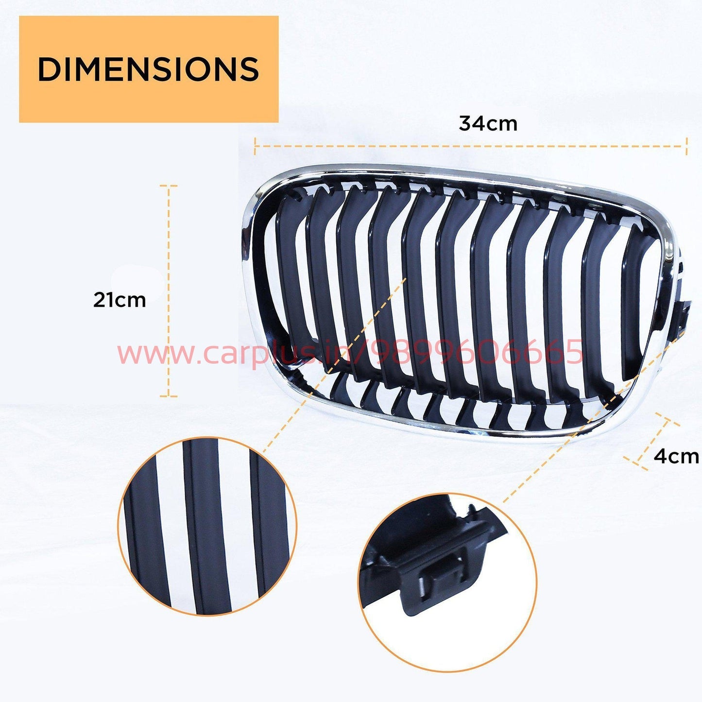 
                  
                    KMH Replacement Grill For BMW 1 Series F20 (Outer Chrome with Black Fins, Set Of 2Pcs) KMH-GRILL GRILLS.
                  
                