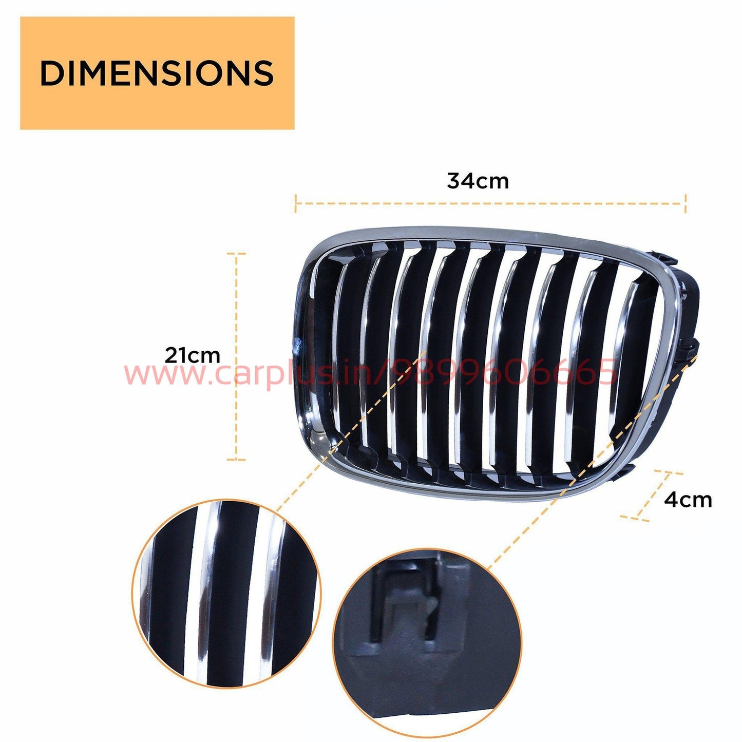 
                  
                    KMH OEM Replacement Grill For BMW 5 Series GT F07 (Outer Chrome with Chrome N Black Fins, Set Of 2Pcs) KMH-GRILL GRILLS.
                  
                