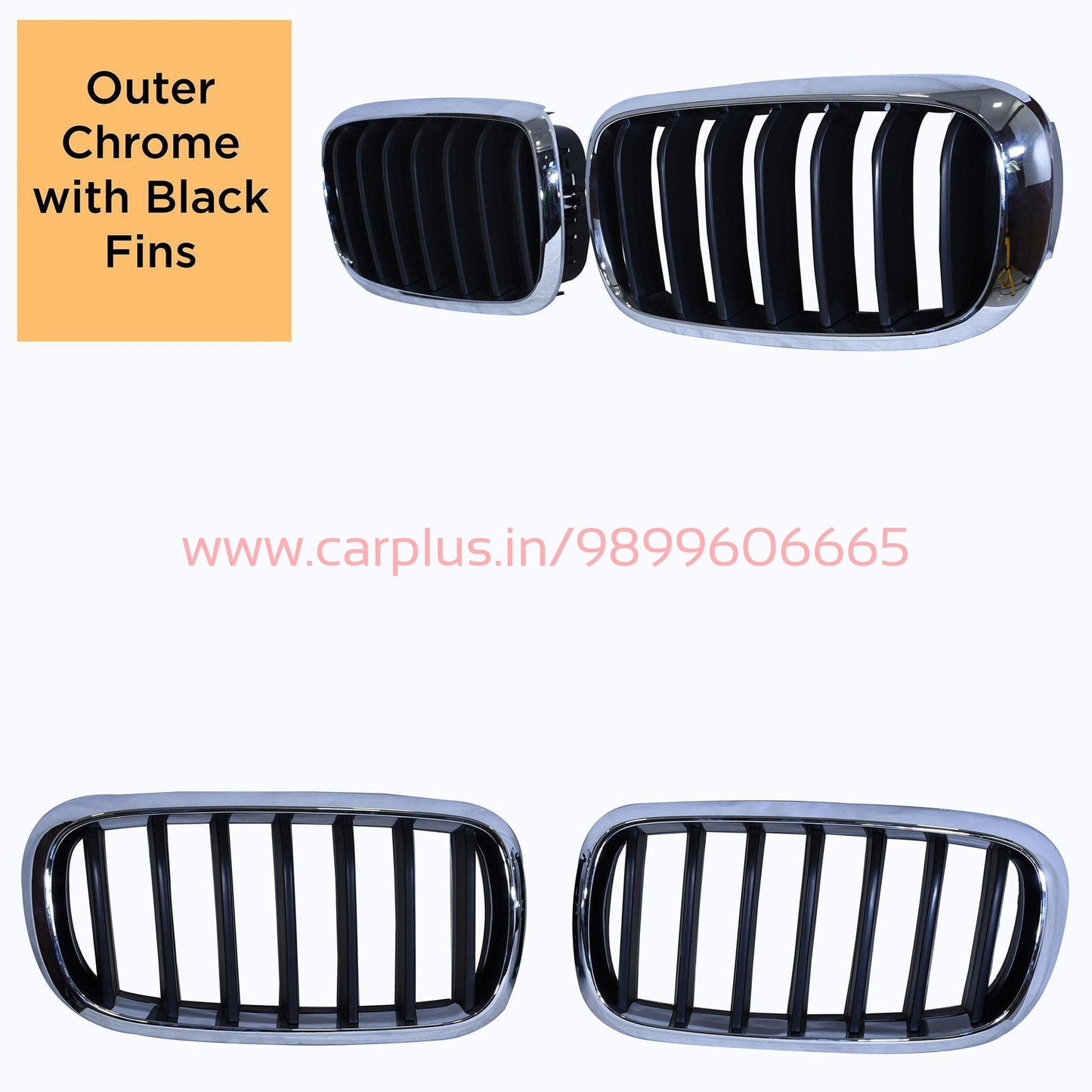 
                  
                    KMH Replacement Grill for BMW X5-F15 (Outer Chrome with Black Fins, Set of 2pcs) KMH-GRILLS GRILLS.
                  
                