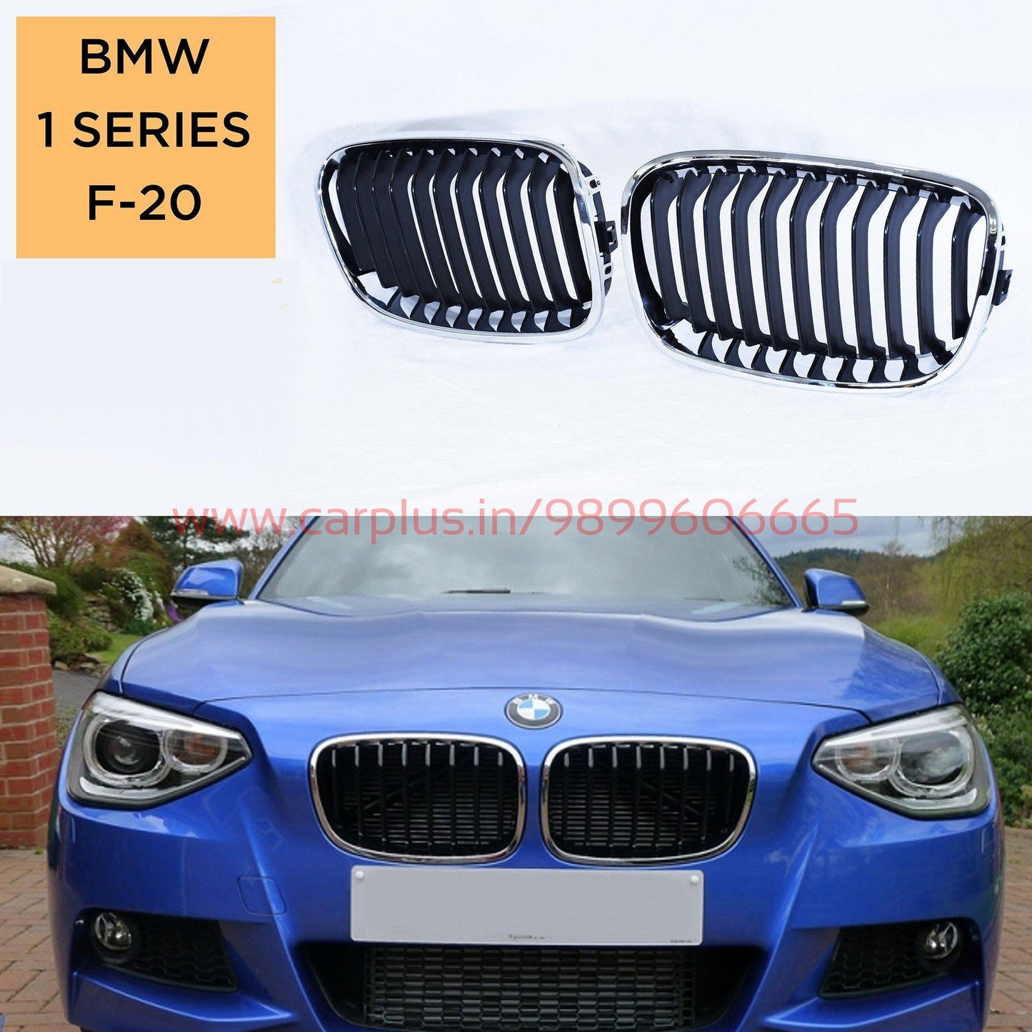 KMH Replacement Grill For BMW 1 Series F20 (Outer Chrome with