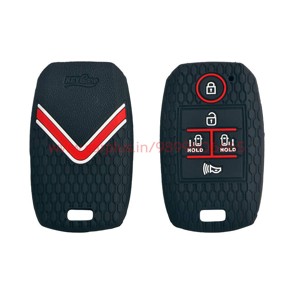 Key Care Silicone 5 Button Smart Key Cover KC-51 for Kia Carnival (1st GEN)-PRICE & IMAGES PENDING-KEY CARE-BLACK-CARPLUS