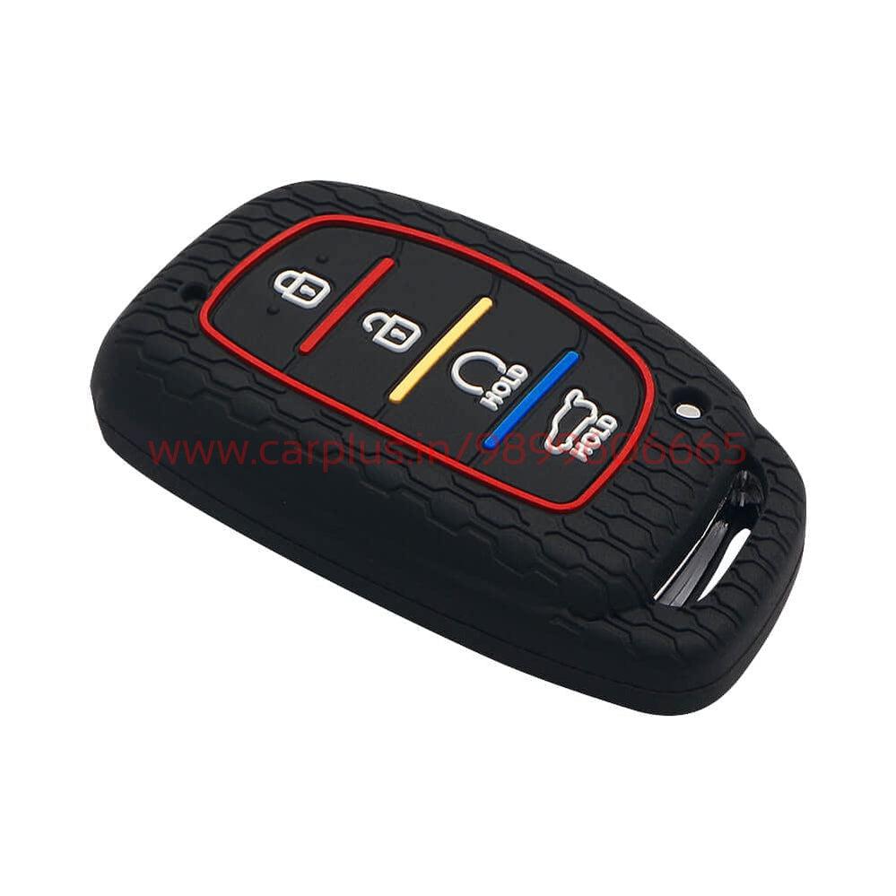 Keycare® Silicone Key Cover for Hyundai Grand i10 Nios with flip Key (Black)