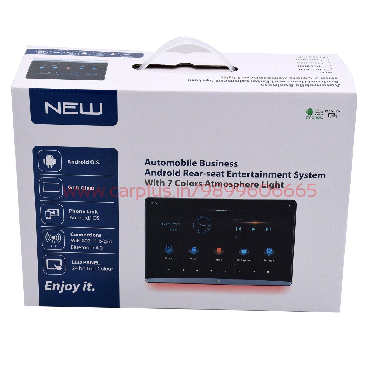 
                  
                    NEW 13.3 Inch Android Headrest / Rear Seat Entertainment System With 7 Colors Atmosphere Light-PRICE & IMAGES PENDING-NEW-CARPLUS
                  
                