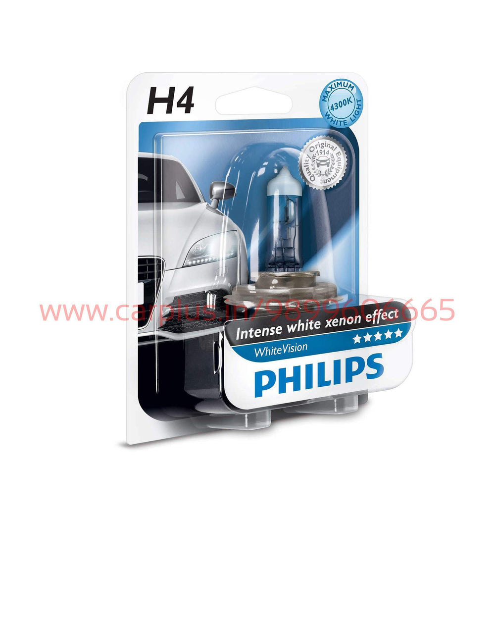 Philips H4 White Vision 12V 60/55W 4100K PHILIPS PERFORMANCE BULBS.