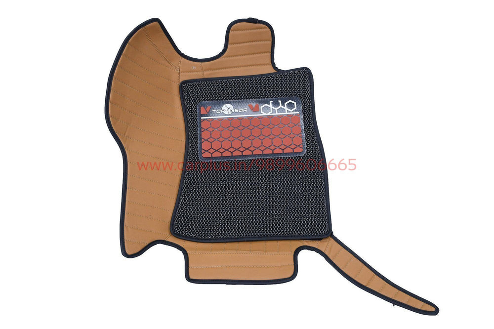 Top Gear 4D BOSS GM Leatherite Car Mats for Toyota Fortuner II M/T (2nd GEN, Almond/Black) TOP GEAR 7D MATS.