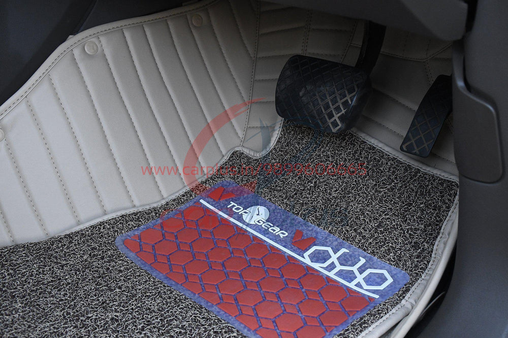 Top Gear 4D BOSS GM Leatherite Car Mats for Audi Q5 (Vanilla//Coffee)-7D MATS-TOP GEAR-CARPLUS