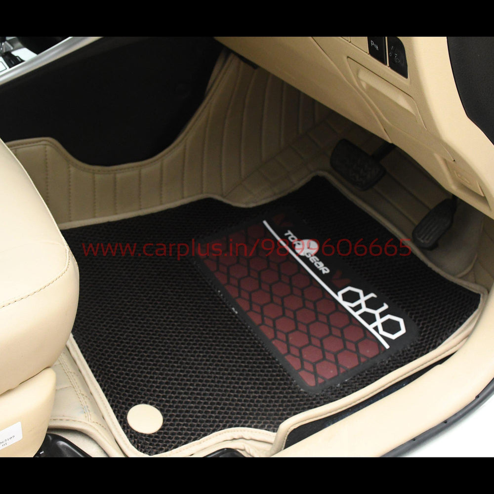 Top Gear 4D BOSS HC Leatherite Mats for Toyota Yaris (3rd GEN. Vanilla//HC-Cofee)-7D MATS-TOP GEAR-CARPLUS