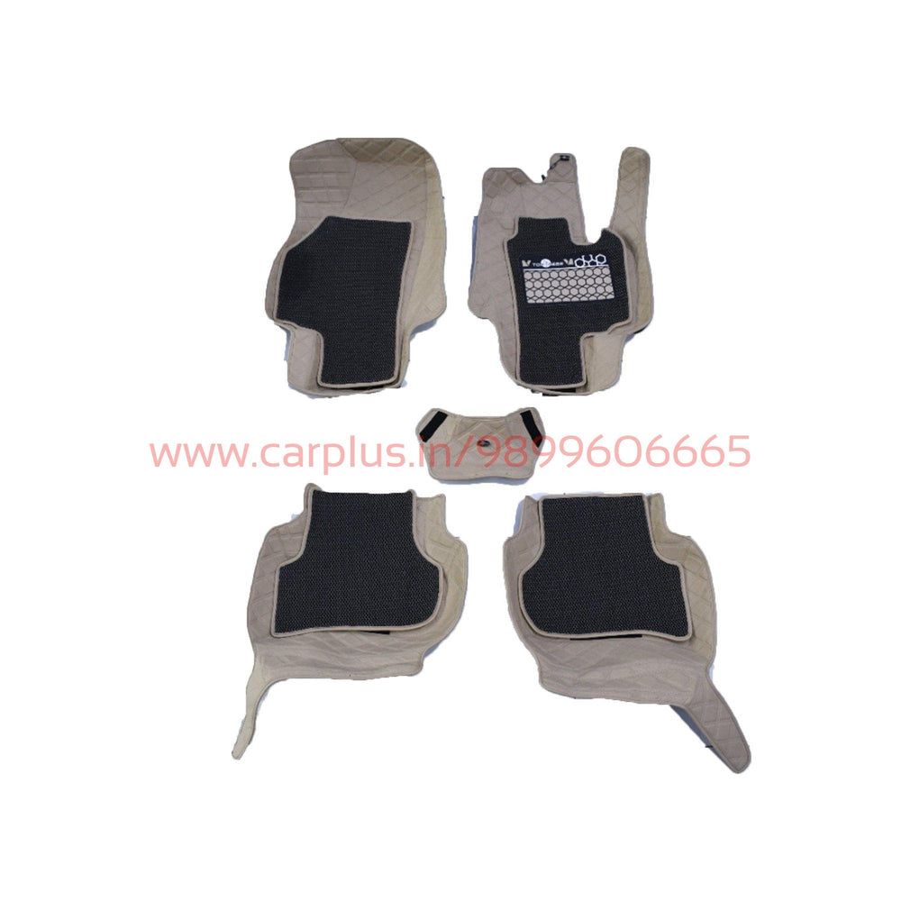 Top Gear 4D Cross HC Leatherite Car Mats for Skoda Yeti Off White (HC-Cofee//Silver) AMAZFIT 7D MATS.