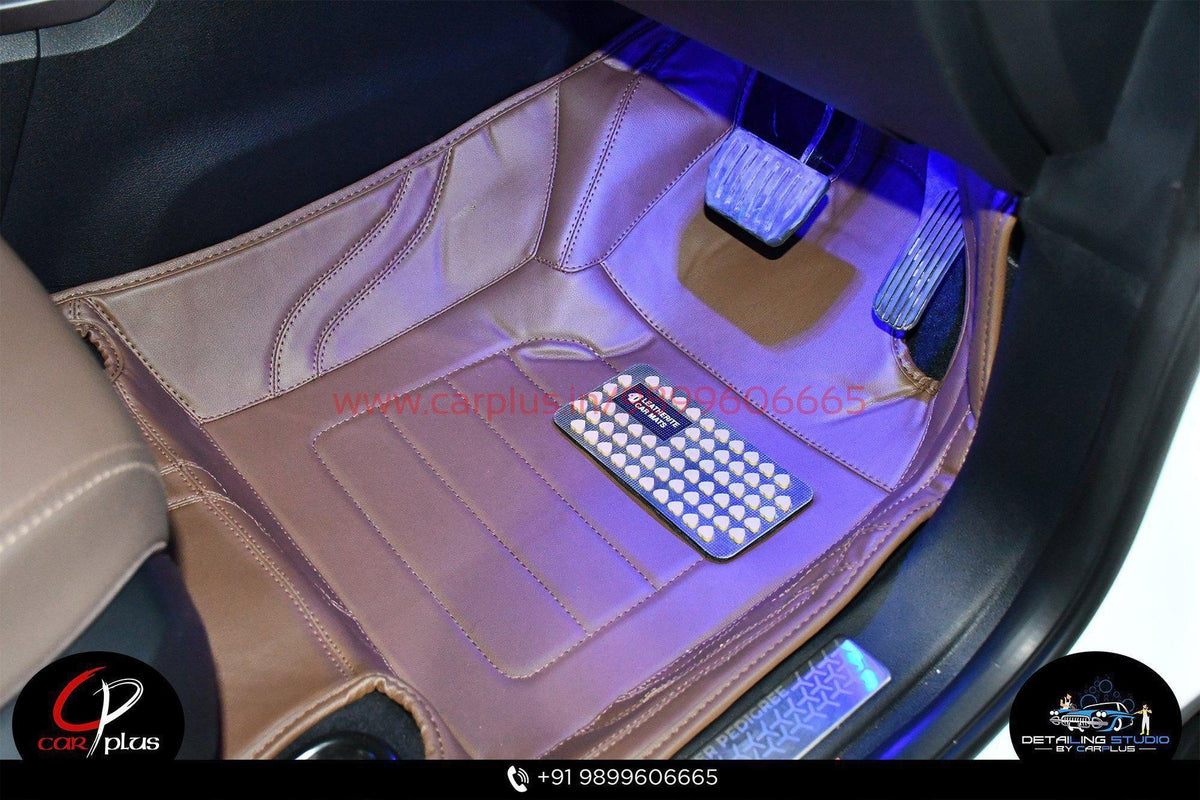 Top Gear 4D JIMY Leatherite Mats for Tata Harrier (1st GEN, Brown