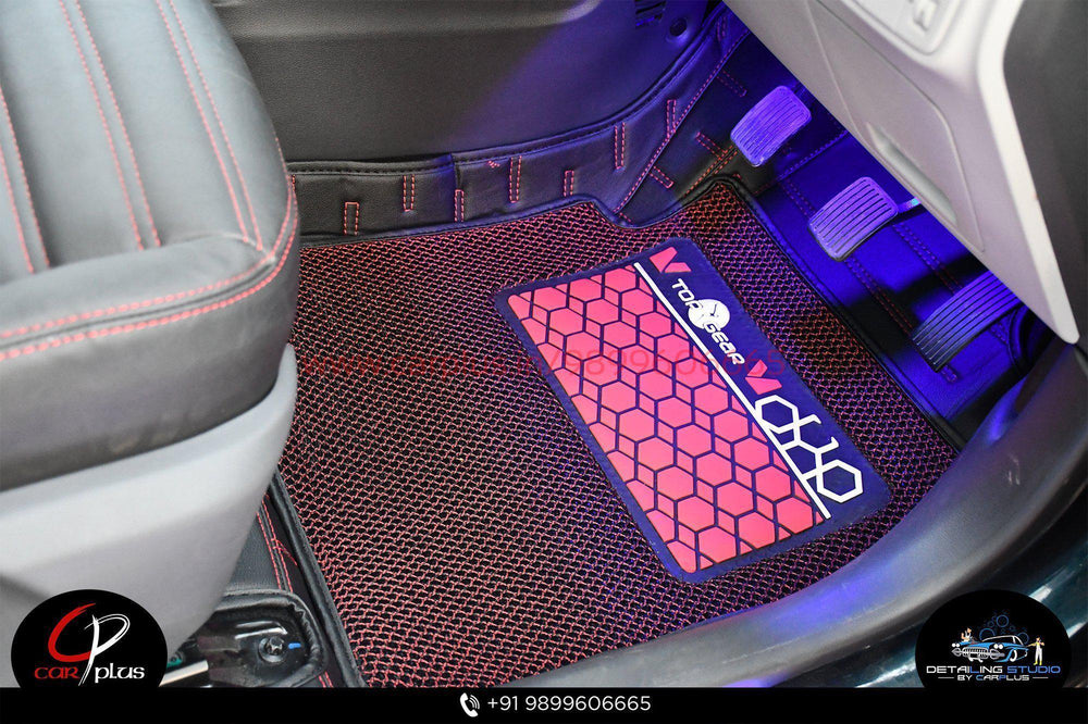 Top Gear 4D Rody HC Leatherite Car Mats for Hyundai I10 Grand NIOS (3rd GEN, Black, HC-Red//Black)-7D MATS-TOP GEAR-CARPLUS