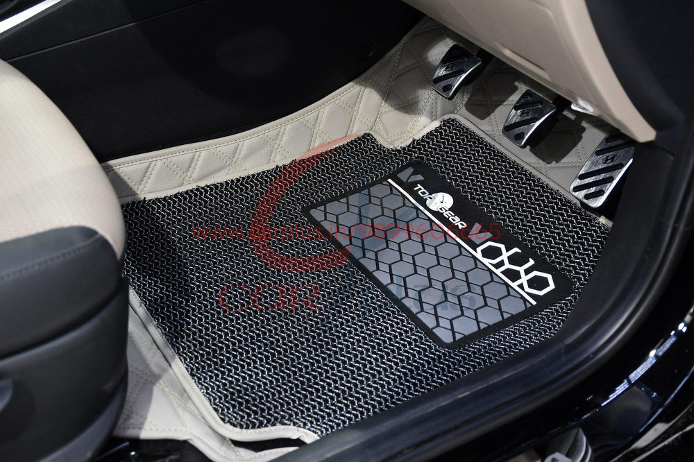 Top Gear 4D Rody HC Leatherite Car Mats for Hyundai Verna (5th GEN, Black-HC-Silver//Black)-7D MATS-TOP GEAR-CARPLUS