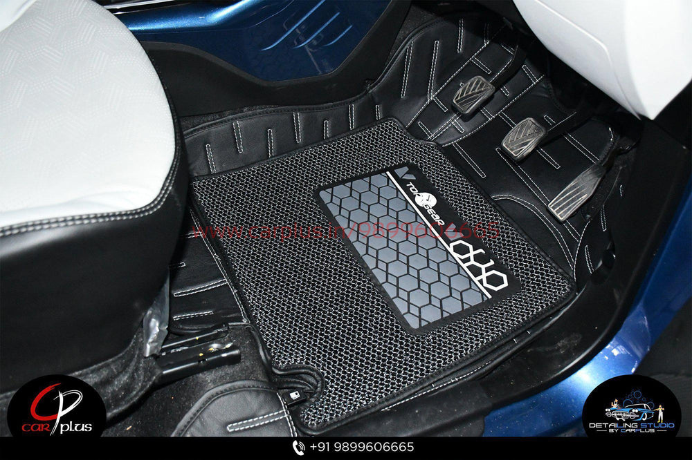 Top Gear 4D Rody HC Leatherite Mats for Maruti Suzuki Ignis (2nd GEN, Black-HC-Silver//Silver)-7D MATS-TOP GEAR-CARPLUS
