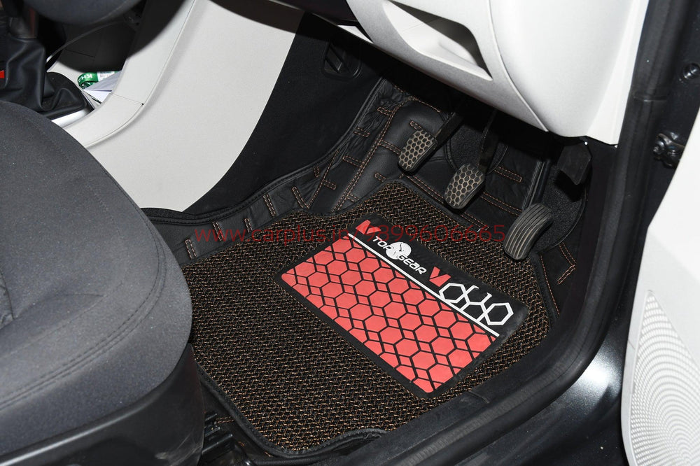 Top Gear 4D Rody HC Leatherite Mats for Tata Tigor (1st GEN, Black, HC-Rust//Black)-7D MATS-TOP GEAR-CARPLUS
